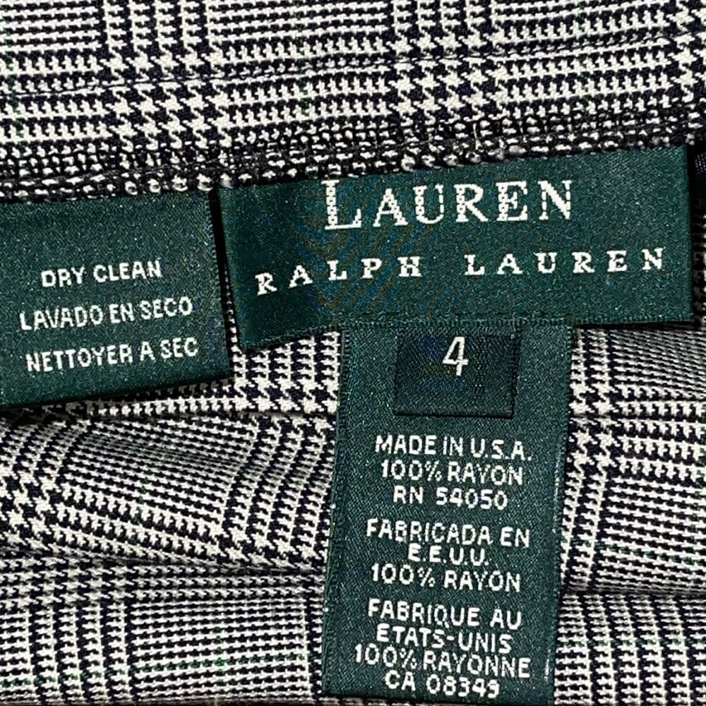 Lauren Ralph Lauren Glen Check High Waisted Cuffed Pants Sz. 8 Petite - Picture 9 of 14